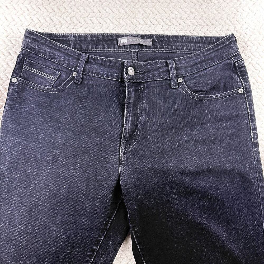 Levis Jeans Womens 14 Black The Skinny Mid Rise Stretch Denim- Black Tag - Picture 2 of 13